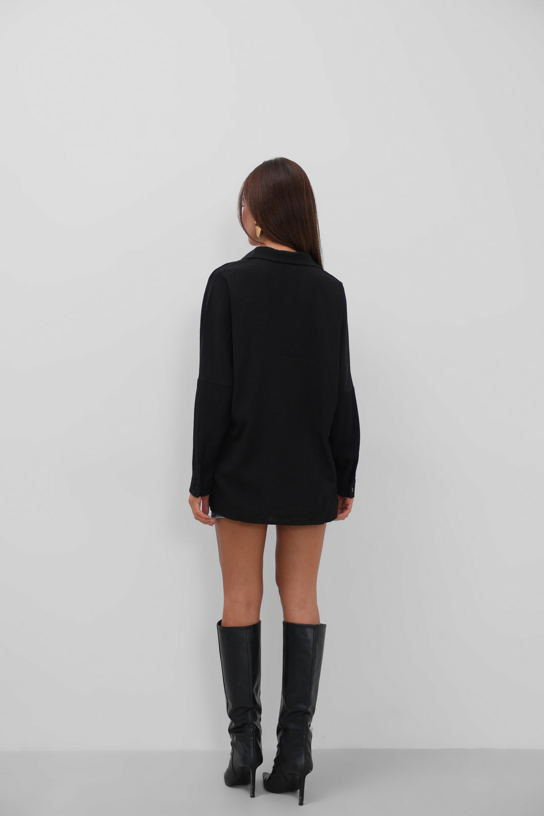 Pocket Detail Black Shirt 