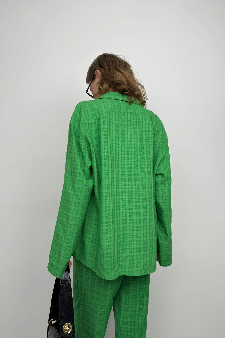 Pocket Green Shirt Trousers Two Piece Set 