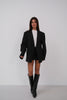 Striped Oversize Blazer Black Jacket 