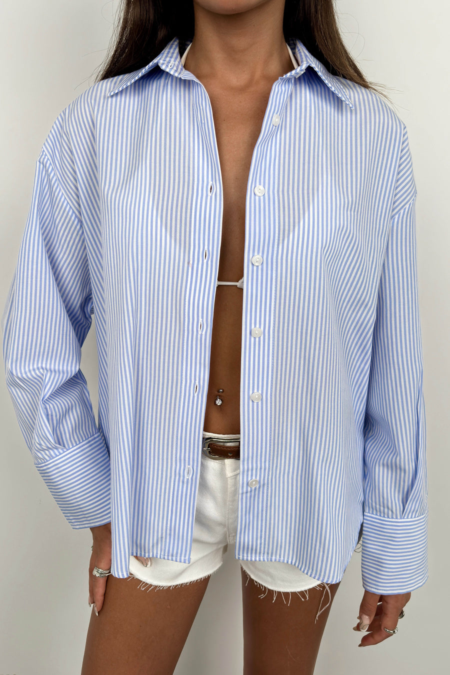 Striped Light Blue Oversize Shirt 