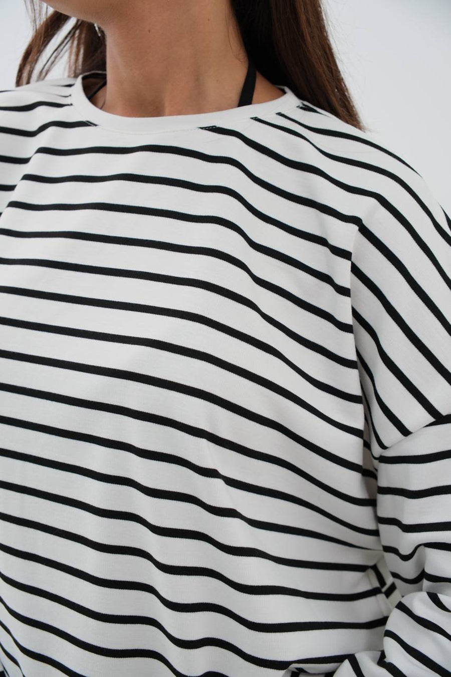 Striped Black and White Oversize Blouse 