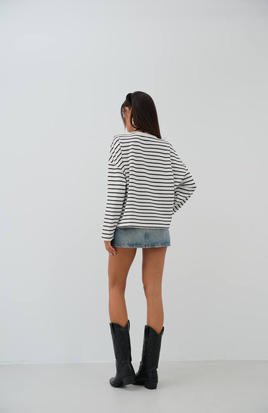 Striped Black and White Oversize Blouse 