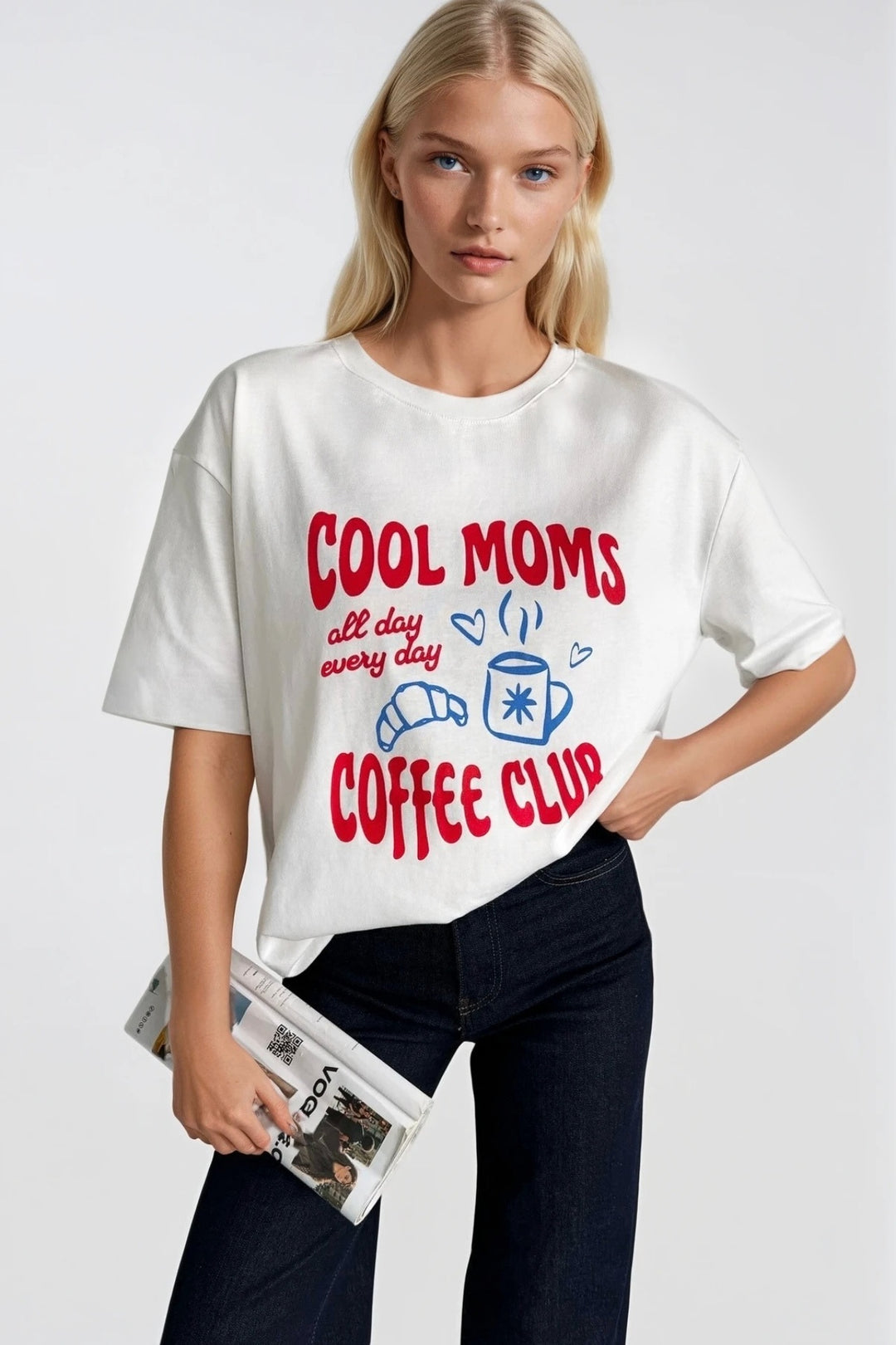 Cool Mom Baskılı Beyaz T-Shirt