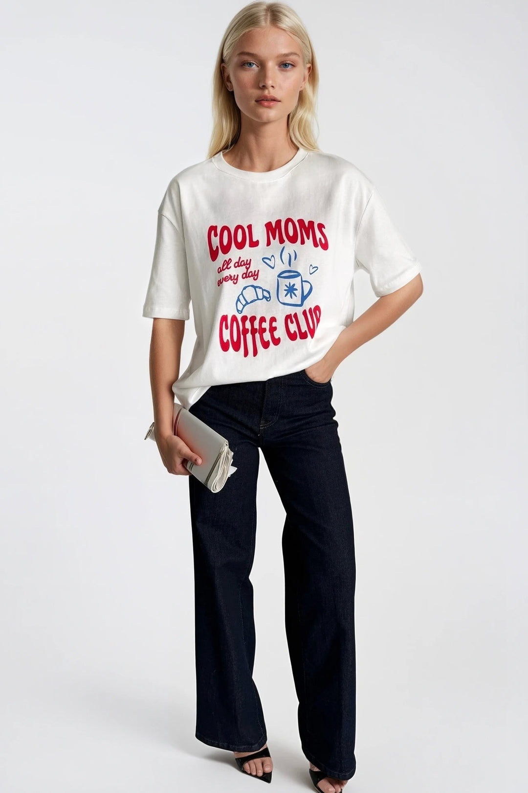 Cool Mom Baskılı Beyaz T-Shirt