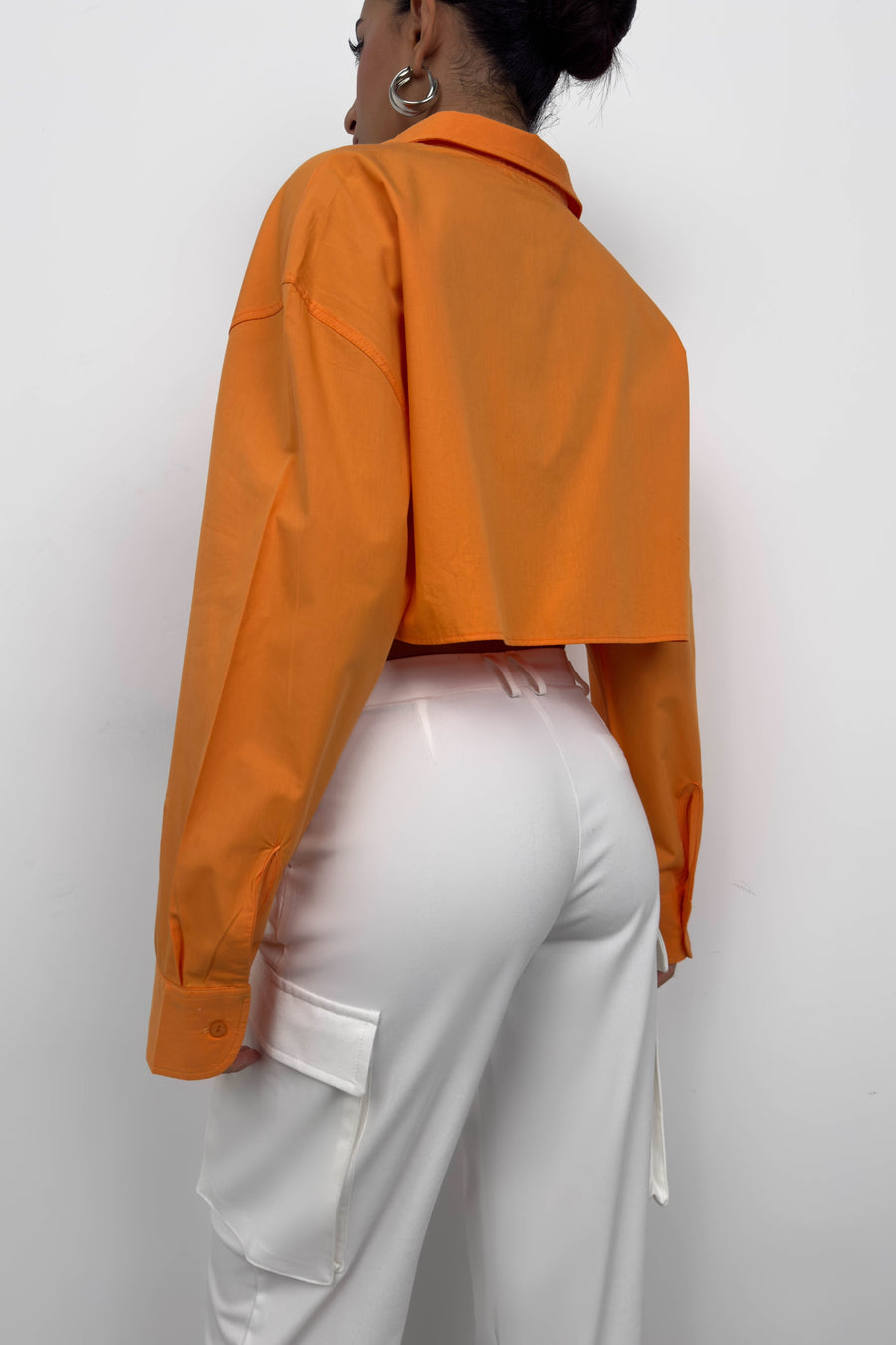 Crop Orange Oversize Shirt 