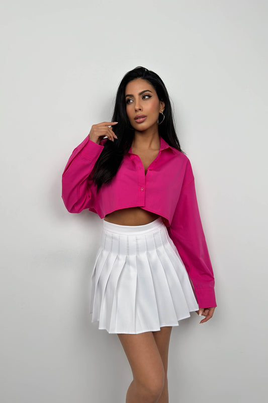 Crop Fuchsia Oversize Shirt 