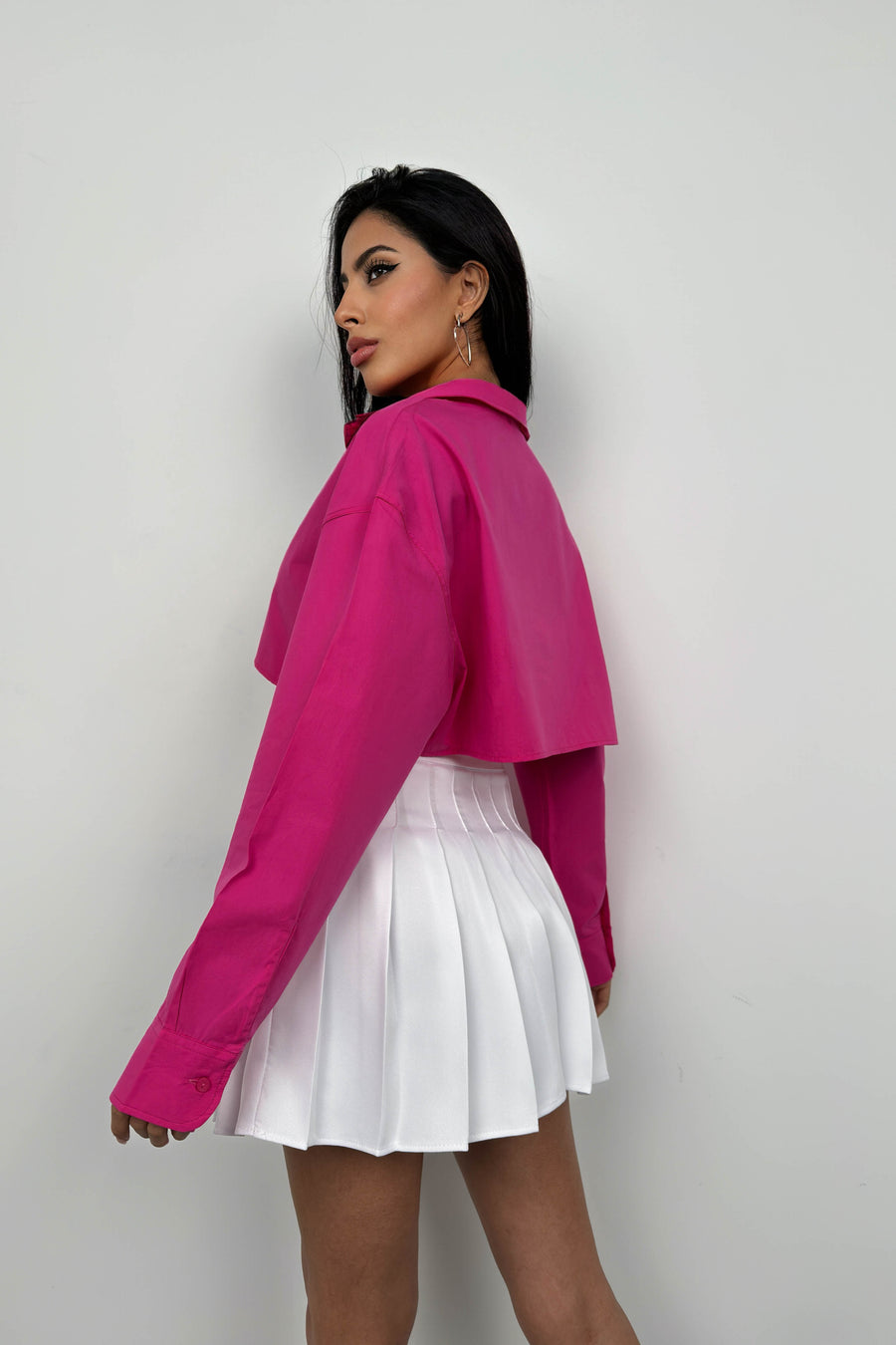 Crop Fuchsia Oversize Shirt 