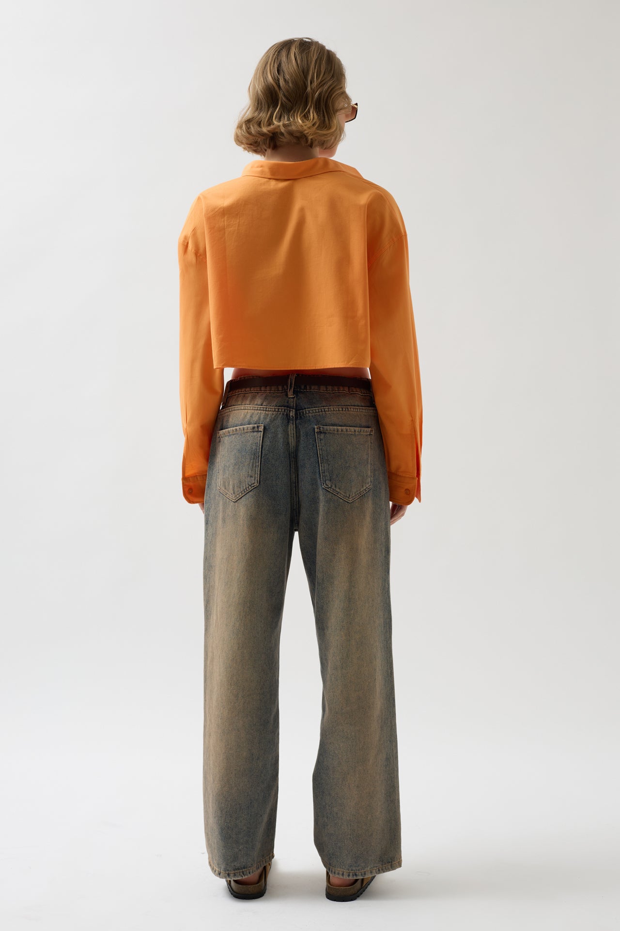 Crop Orange Oversize Shirt 