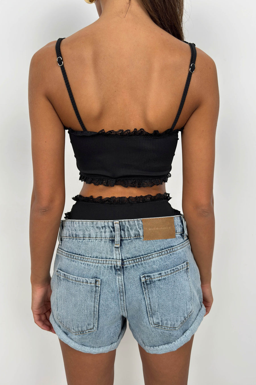 Black Bustier with Lace Detail 