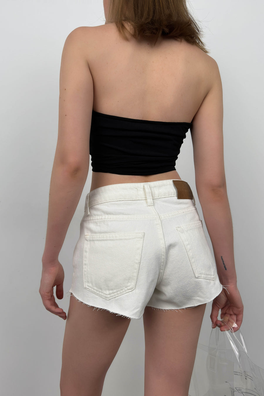 White Denim Shorts 