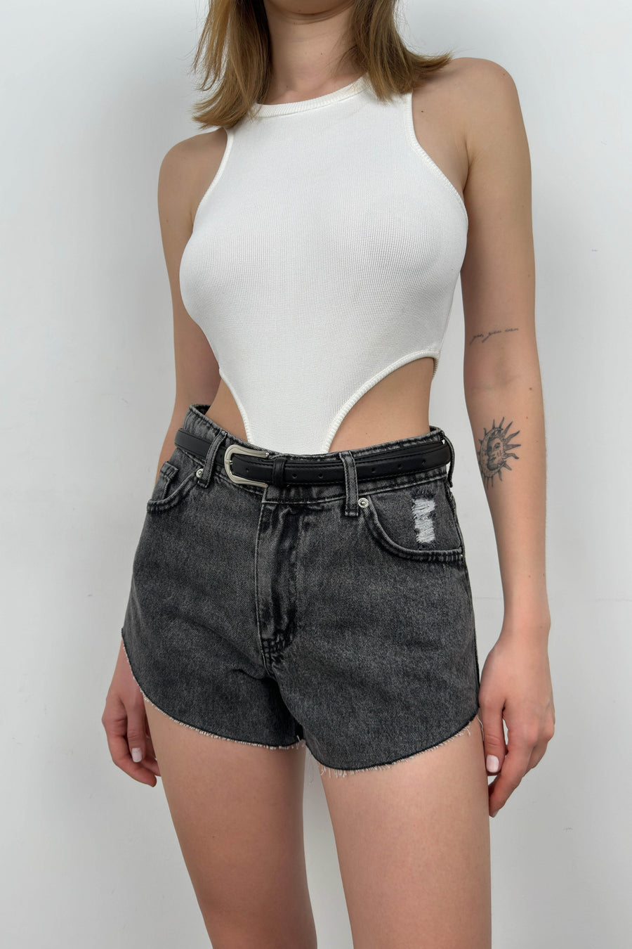 Black Denim Shorts 