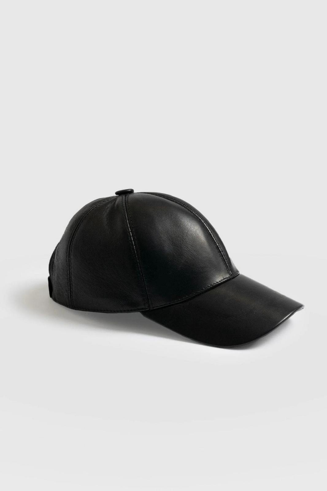 Vegan Deri Cap Siyah Şapka