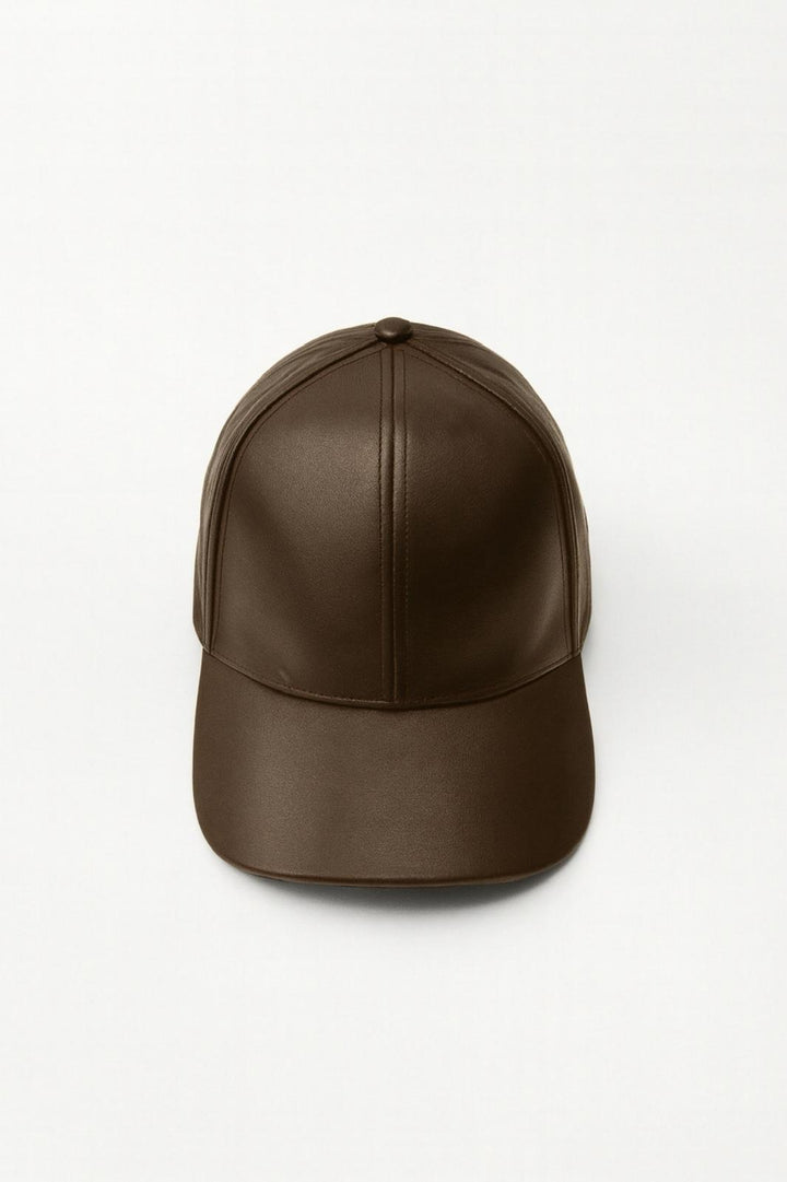 Vegan Deri Cap Kahverengi Şapka