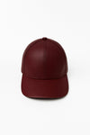 Vegan Deri Cap Bordo Şapka