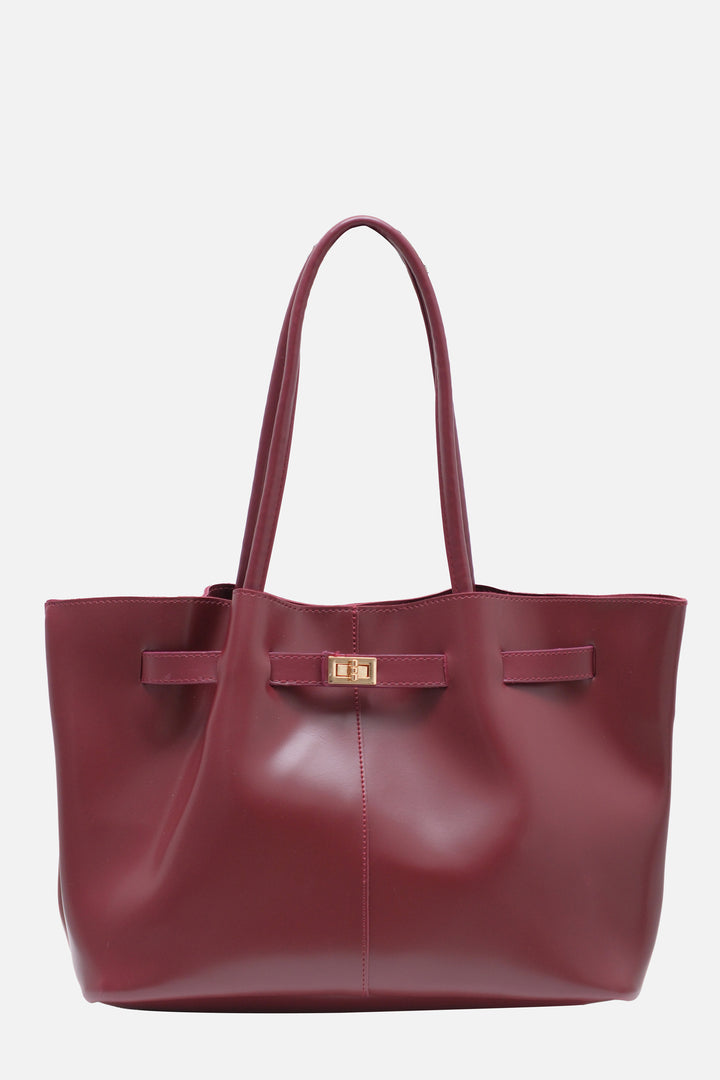 Leather Lock Handle Leopard Bag