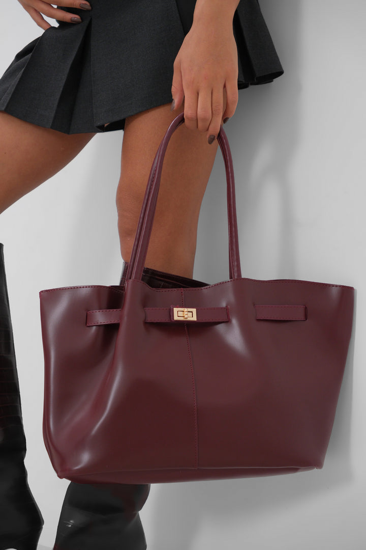 Leather Lock Handle Leopard Bag