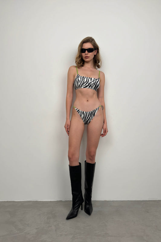 Zebra Desenli Bikini Takım