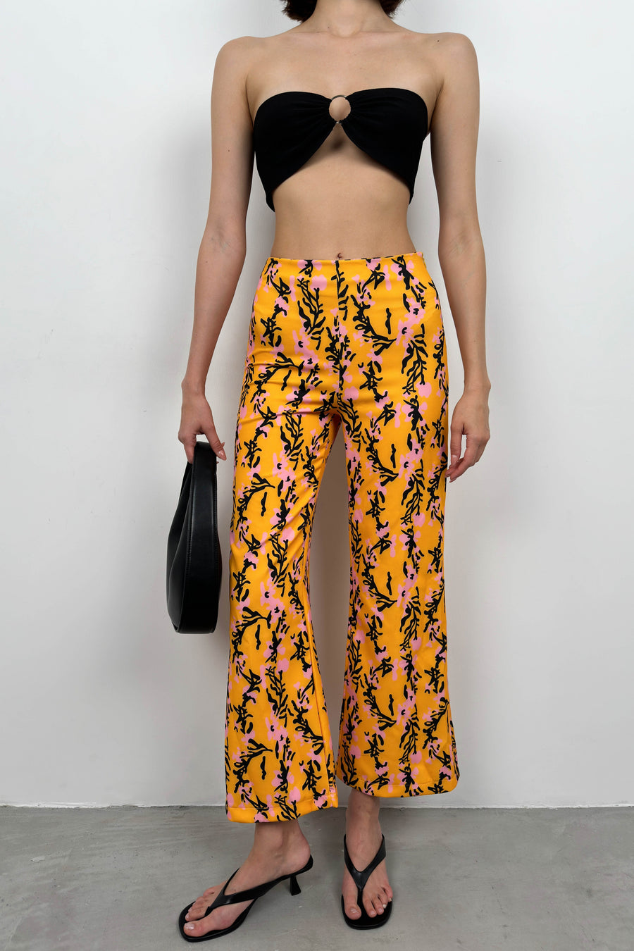 Patterned Pipe Leg Mango Trousers 