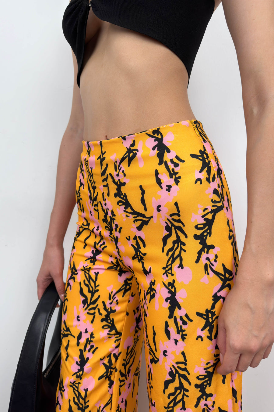 Patterned Pipe Leg Mango Trousers 