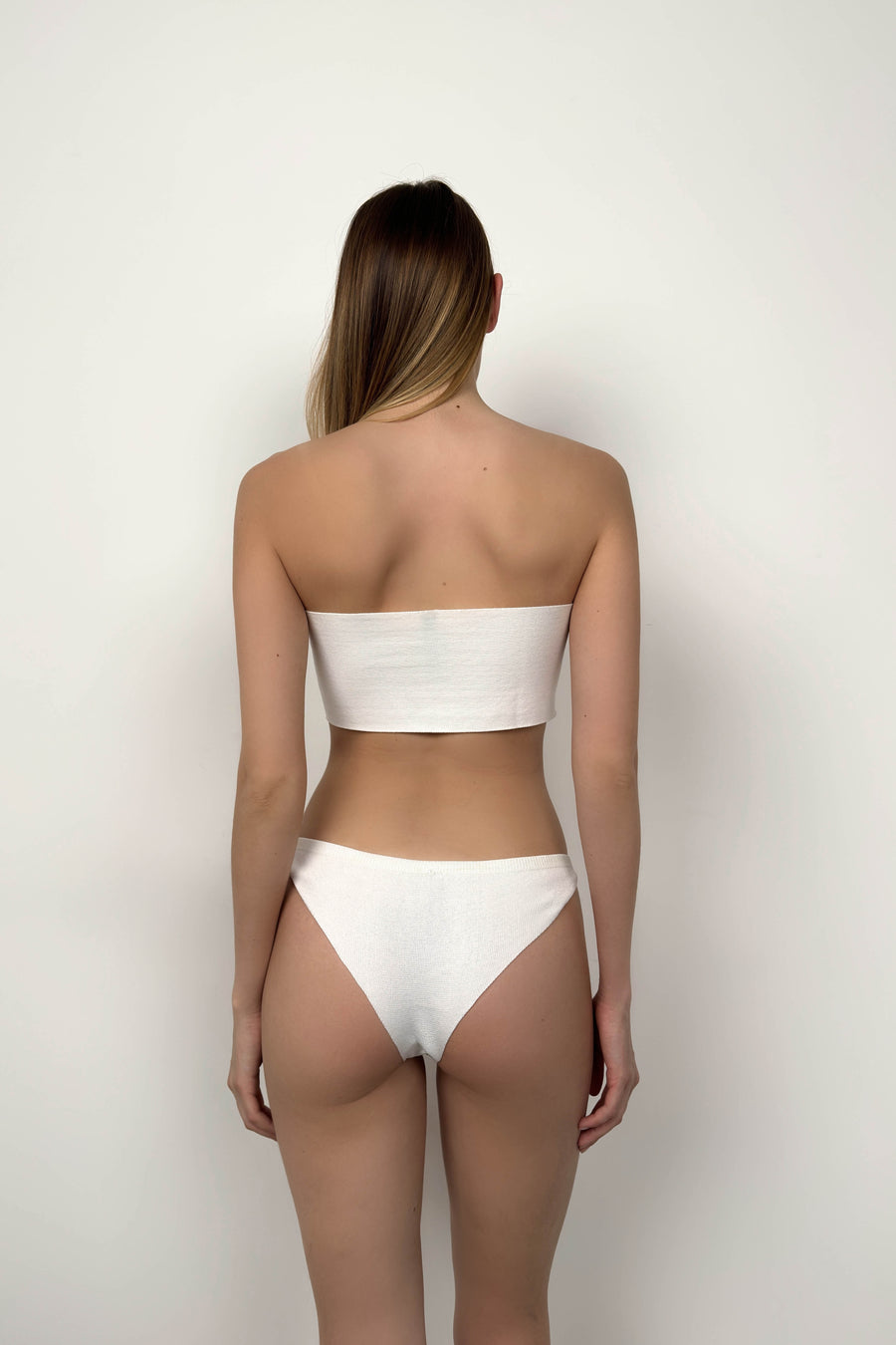 Textured White Bikini Set 