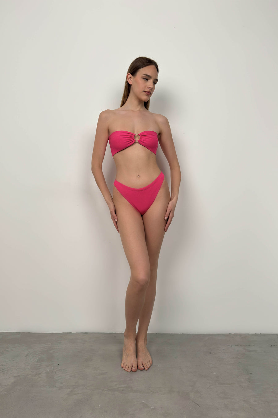 Textured Fuchsia Bikini Set 