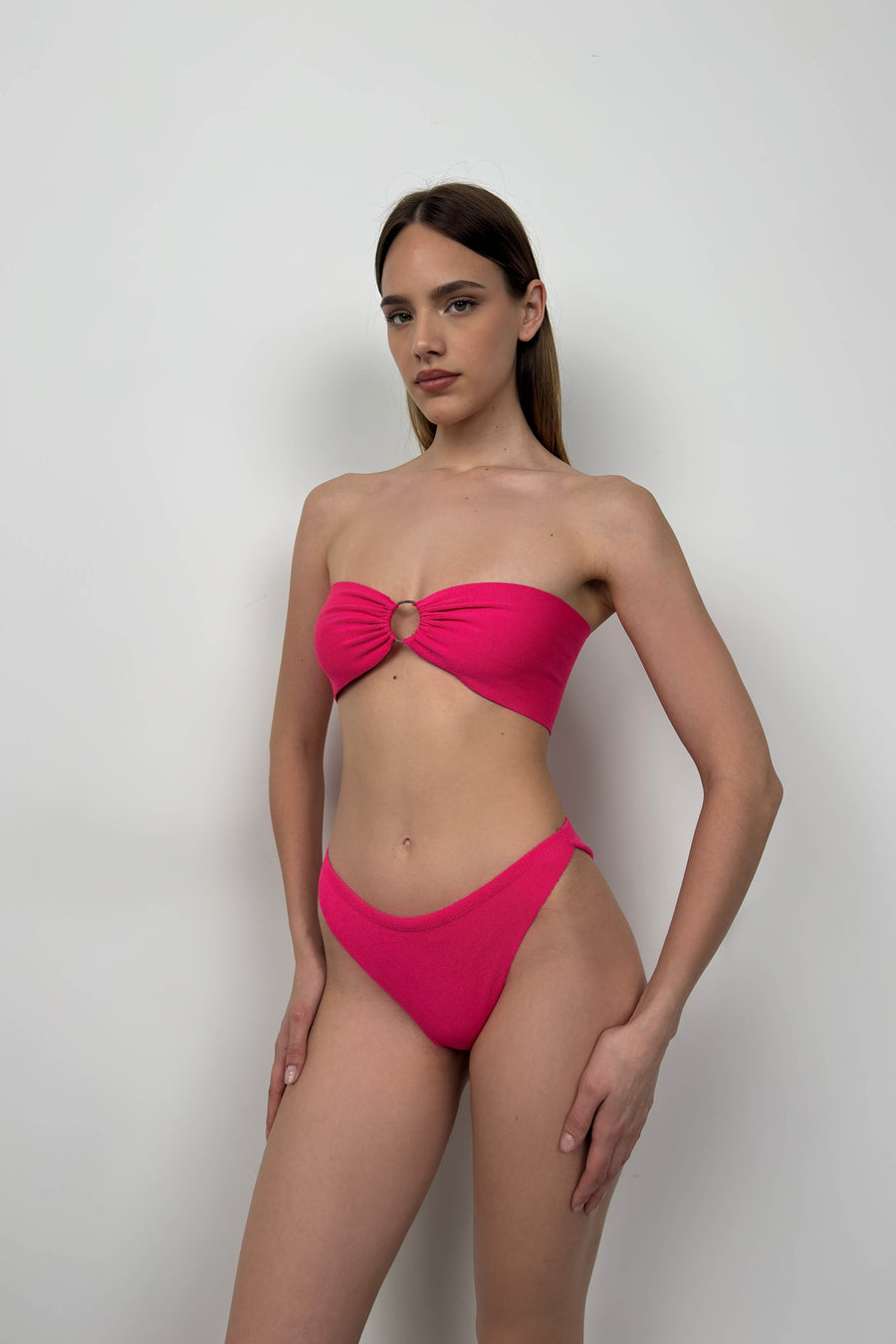 Textured Fuchsia Bikini Set 