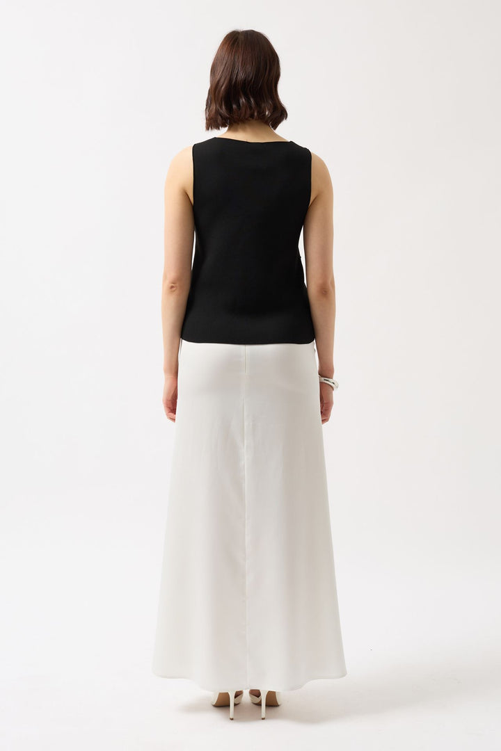 Düğmeli Dokulu Siyah Yelek