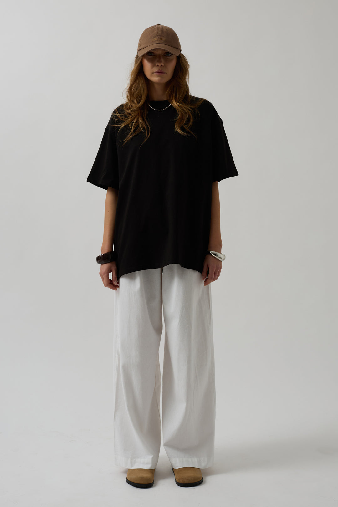 Black T-shirt with Printed Hem 