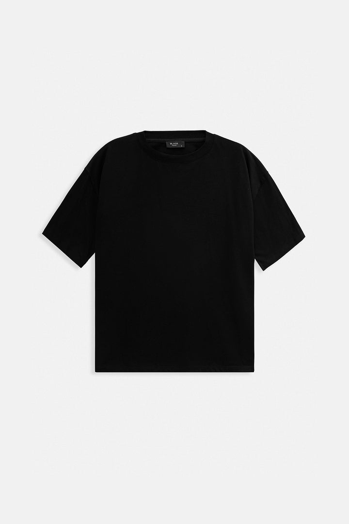 Black T-shirt with Printed Hem 