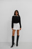 Black Knitted Cardigan with Bow Detail 