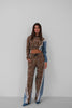 Leopard Print Denim Tracksuit 