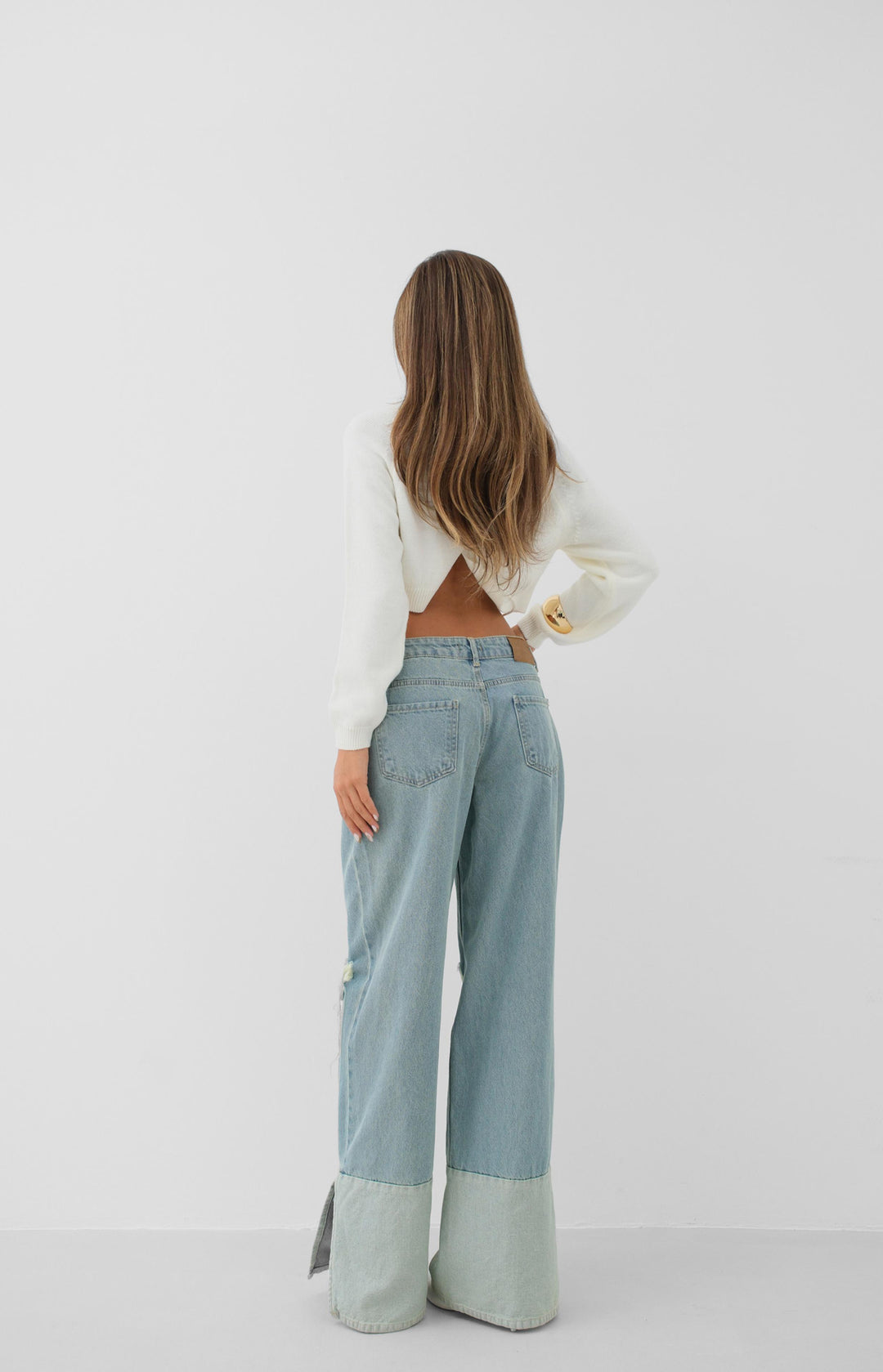 Wide Leg Laser Blue Jeans