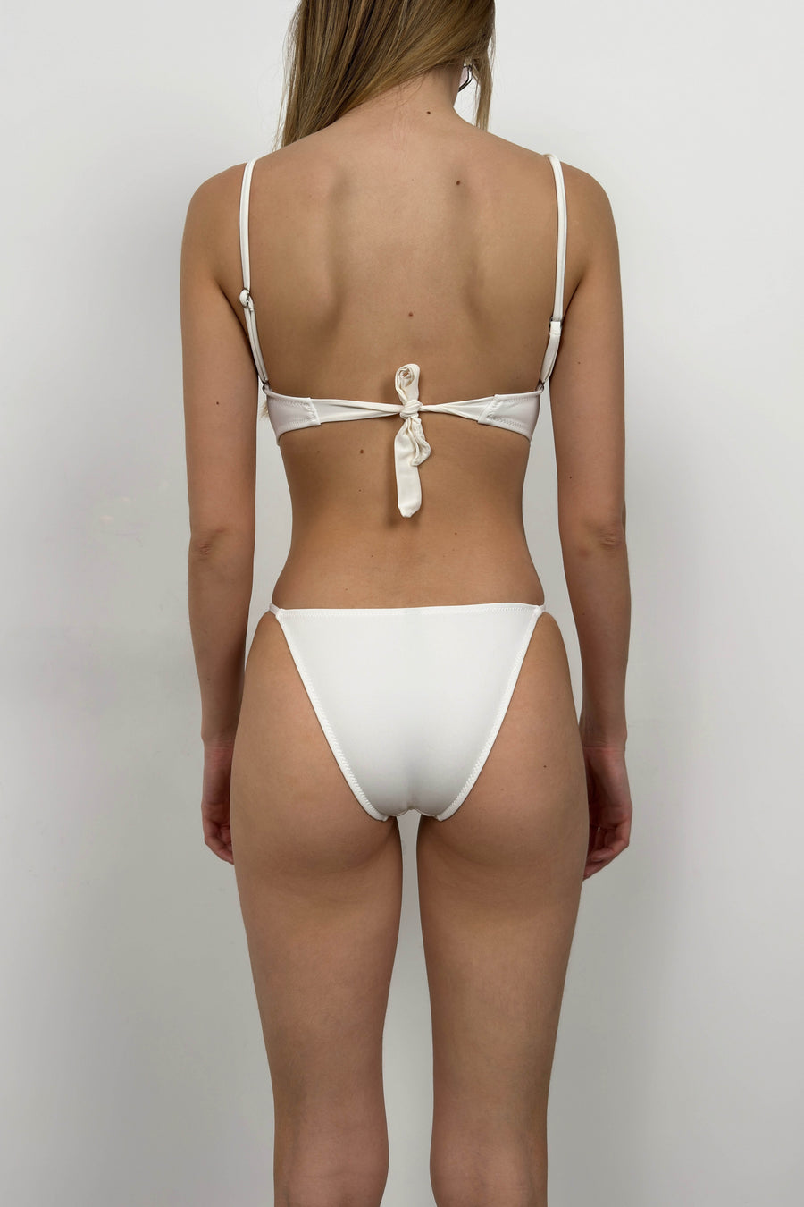 White Swimsuit with Ring Detail Buckle 