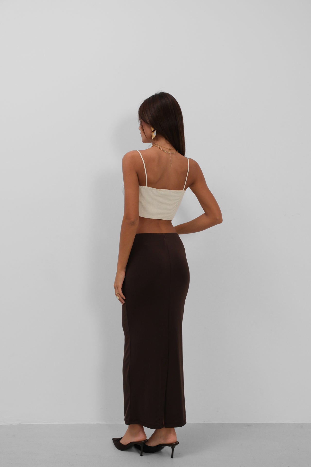 Thin Strap Ecru Crop Top