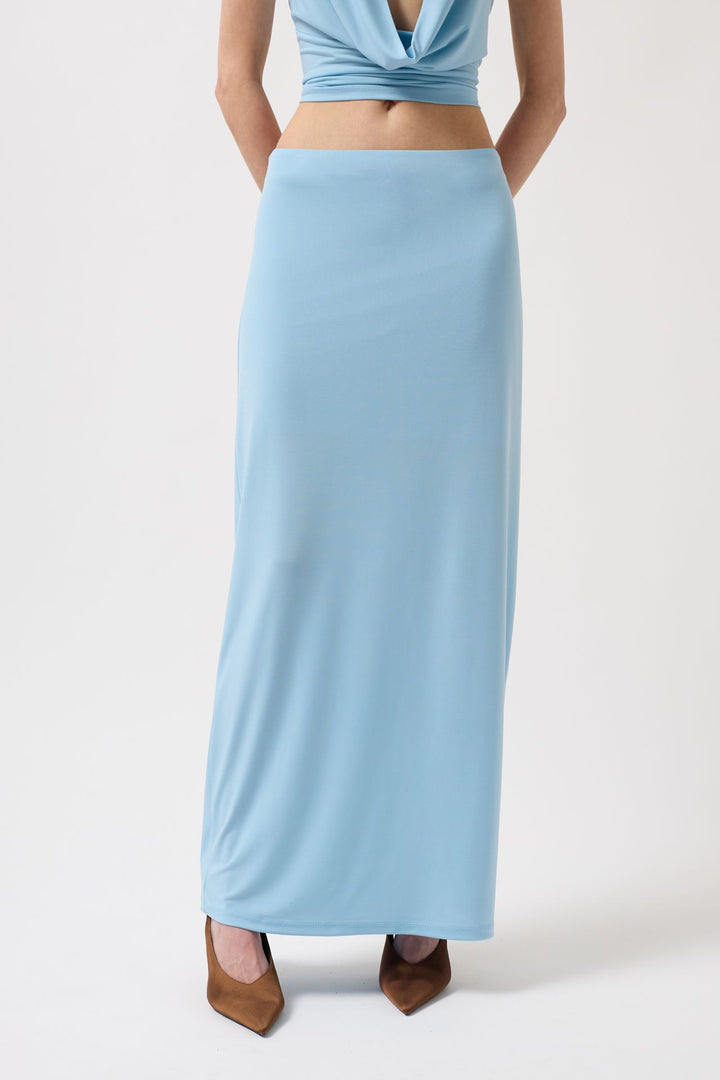 Kalem Midi Bebe Mavi Etek