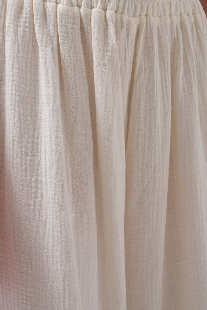 Thick Belt Ecru Linen Trousers 