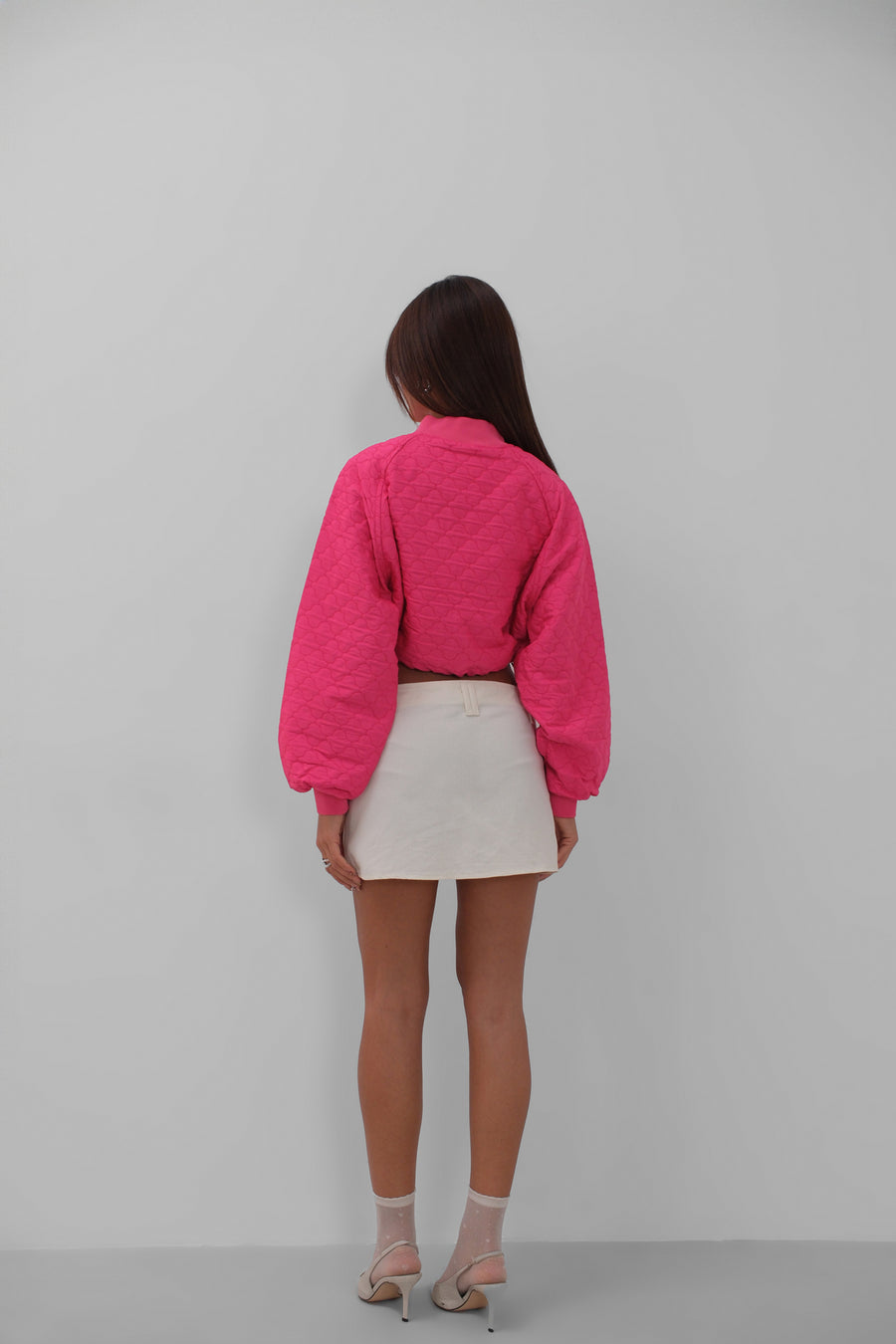 Quilted Bomber Fuchsia Jacket 