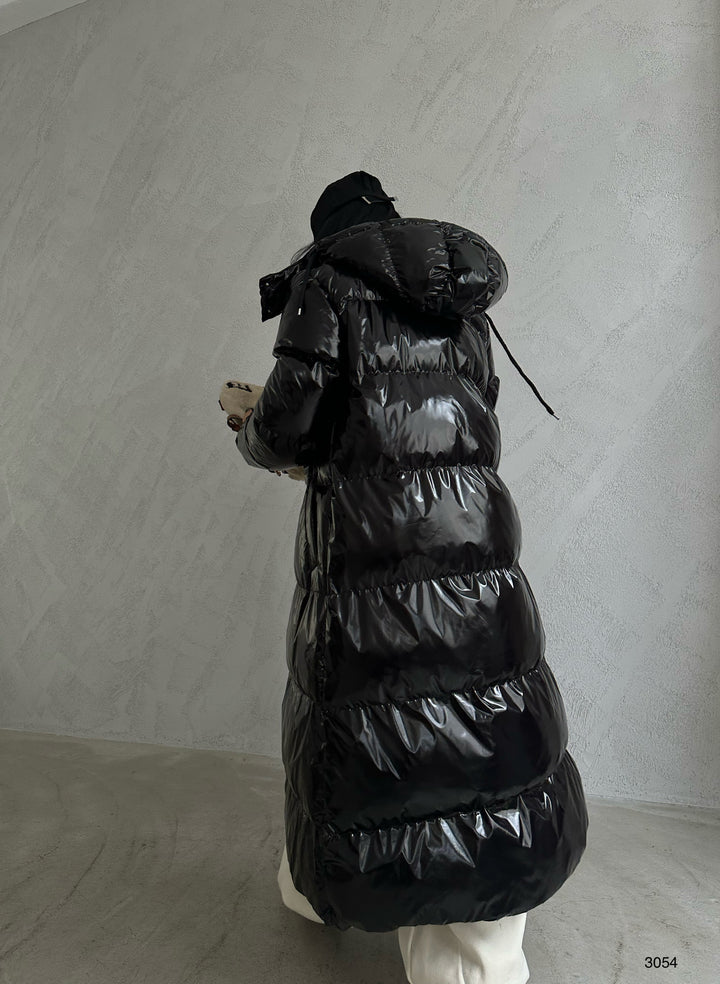 Hooded Black Maxi Puffer Jacket