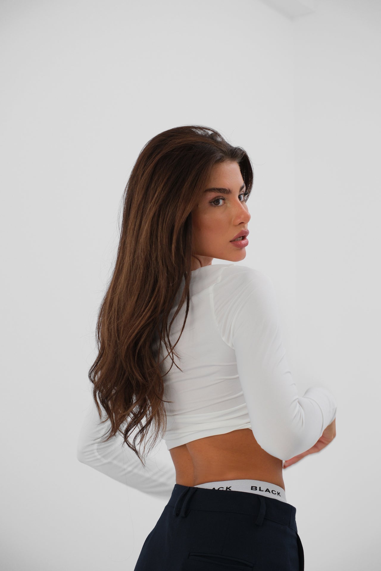 Square Neck White Crop Top 