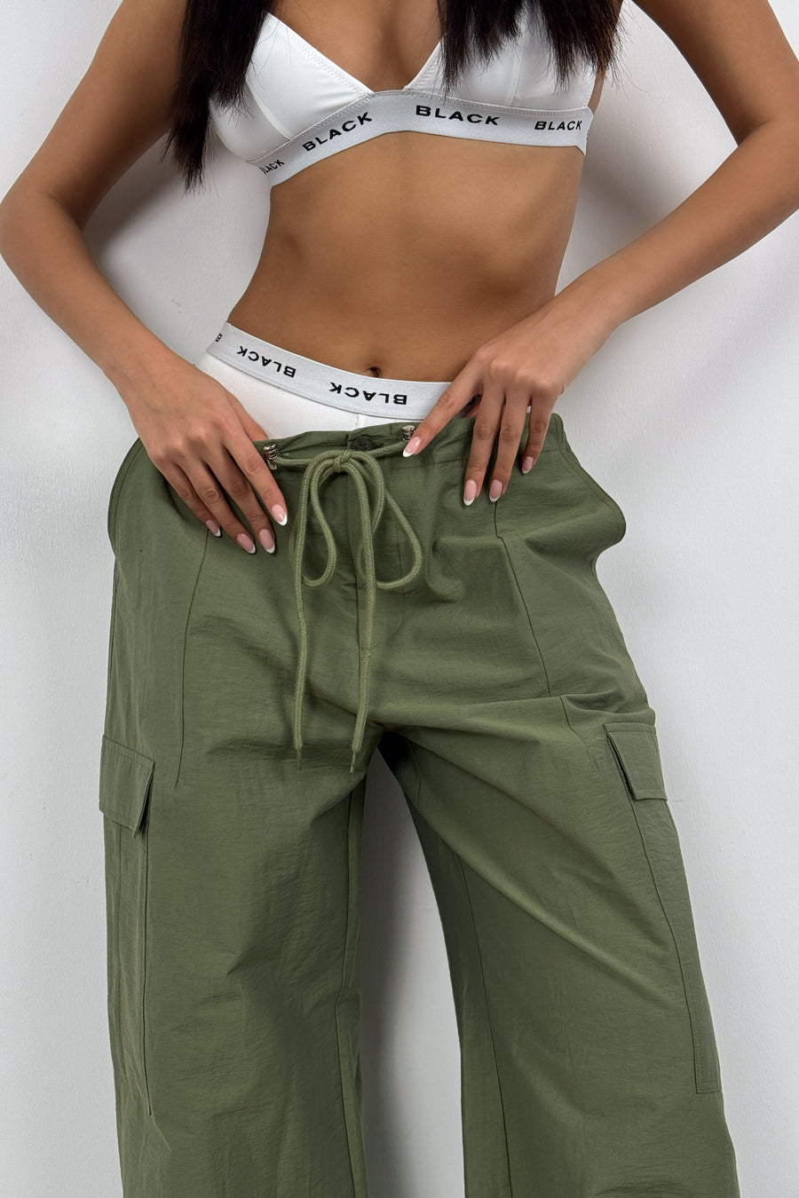 Cargo Pocket Khaki Jogger Pants