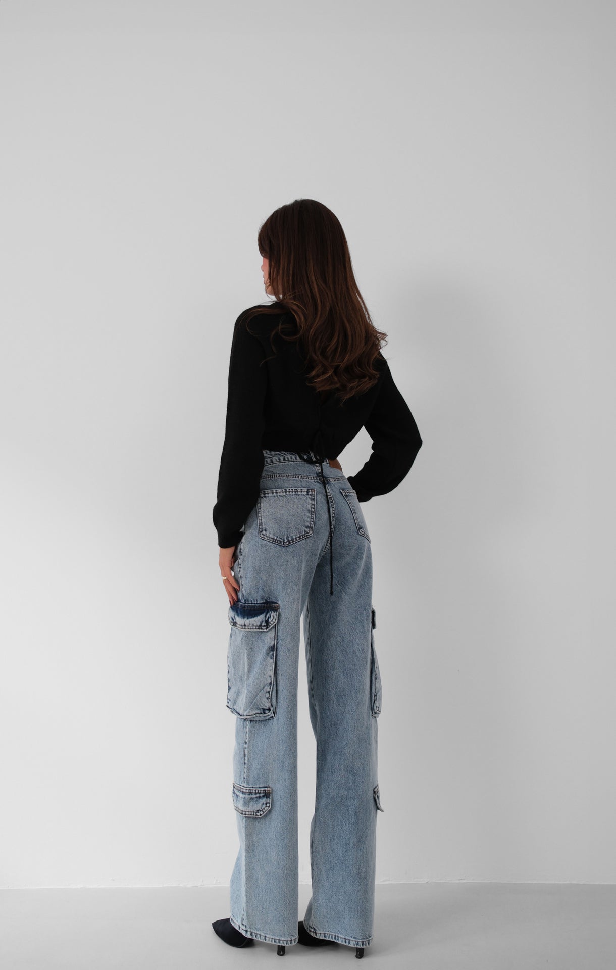 Cargo Pocket Light Blue Jeans 