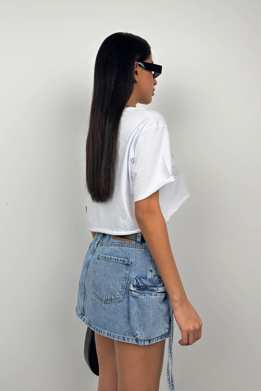 Cargo Pocket Mini Blue Denim Skirt 