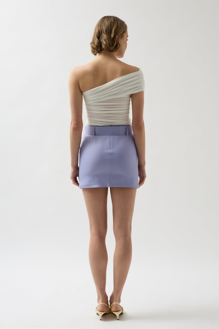 Belted Lilac Mini Skirt 