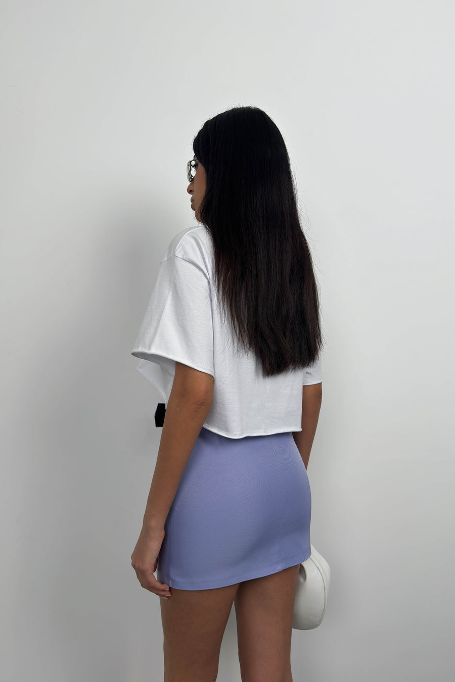 Belted Lilac Mini Skirt 