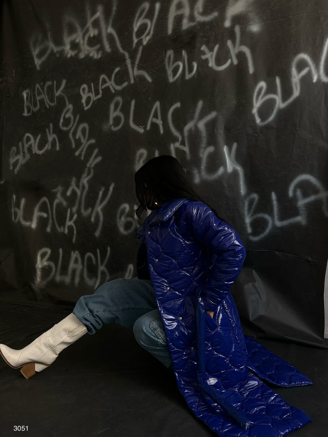 Belted Patent Leather Puffer Saxe Maxi Coat