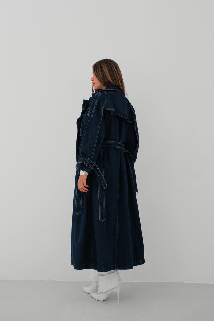 Kot Lacivert Trençkot