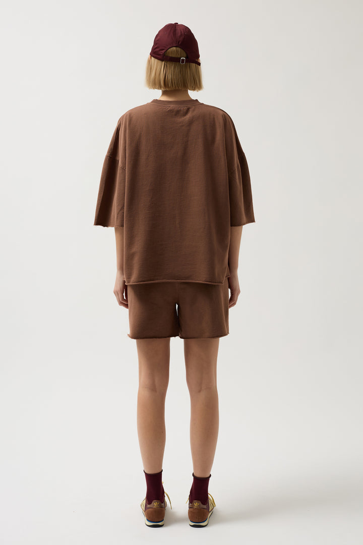 Lazer Kesim Bağcık Detay Kahverengi Şort