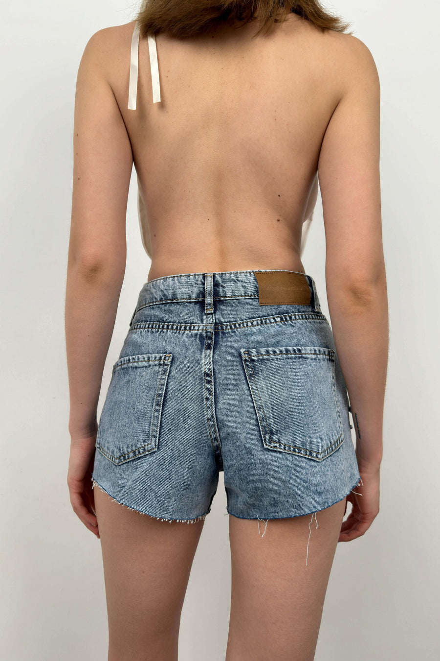 Laser Light Blue Denim Shorts 