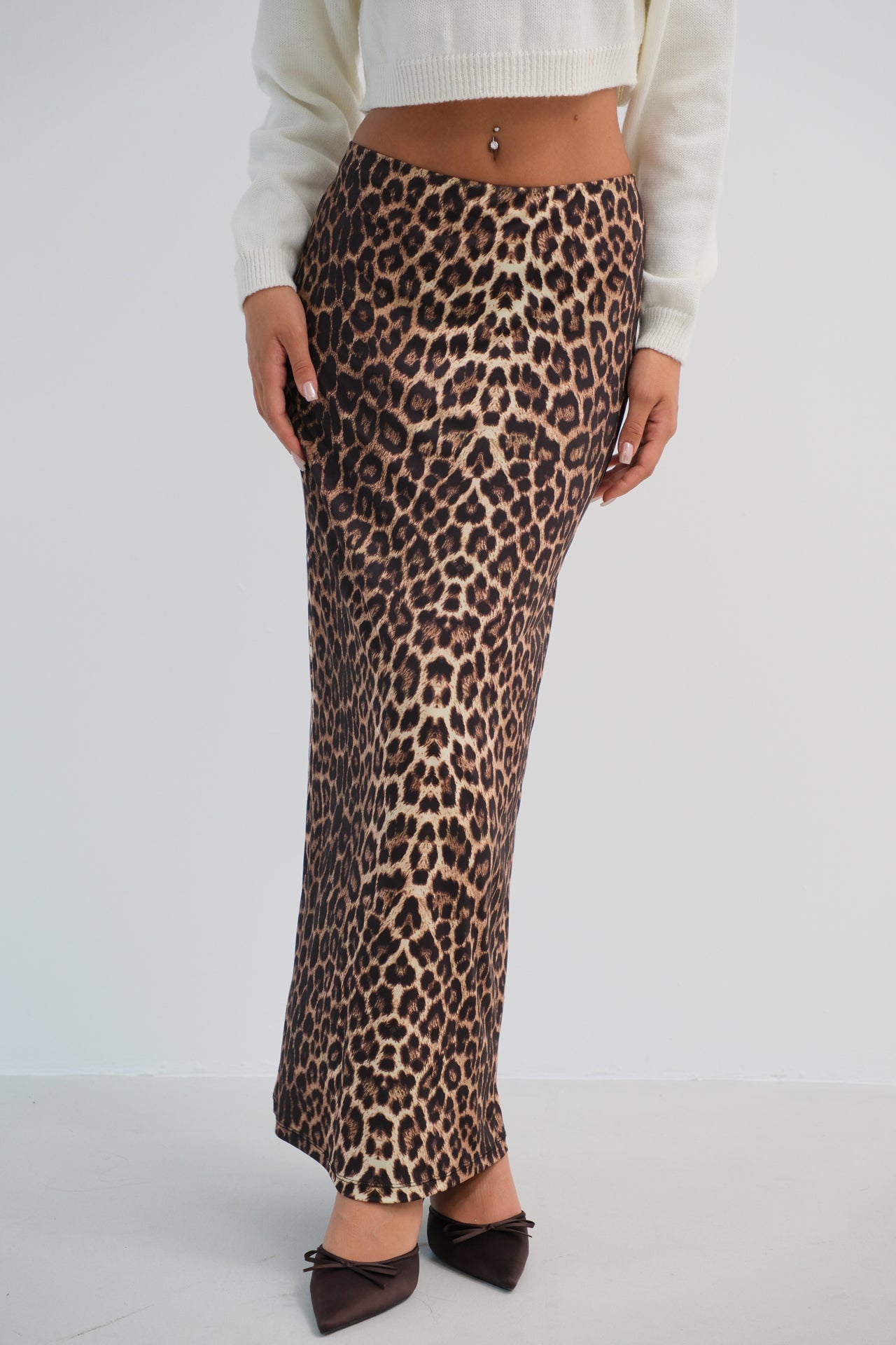 Leopard Print Maxi Skirt 