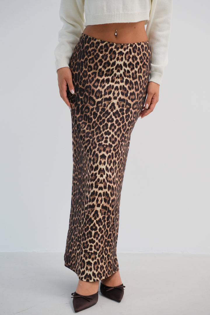 Leopar Desenli Maxi Etek